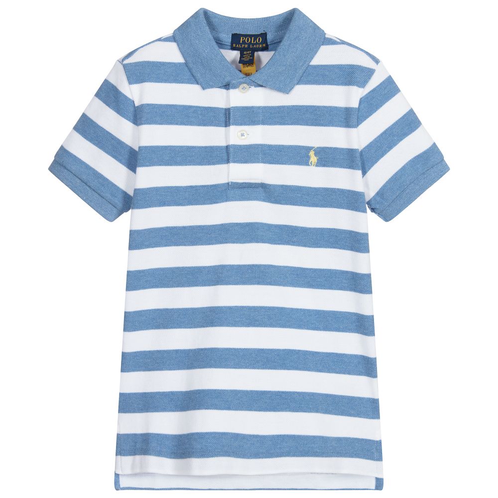 Polo Ralph Lauren Babies' Boys Blue Stripe Polo Shirt