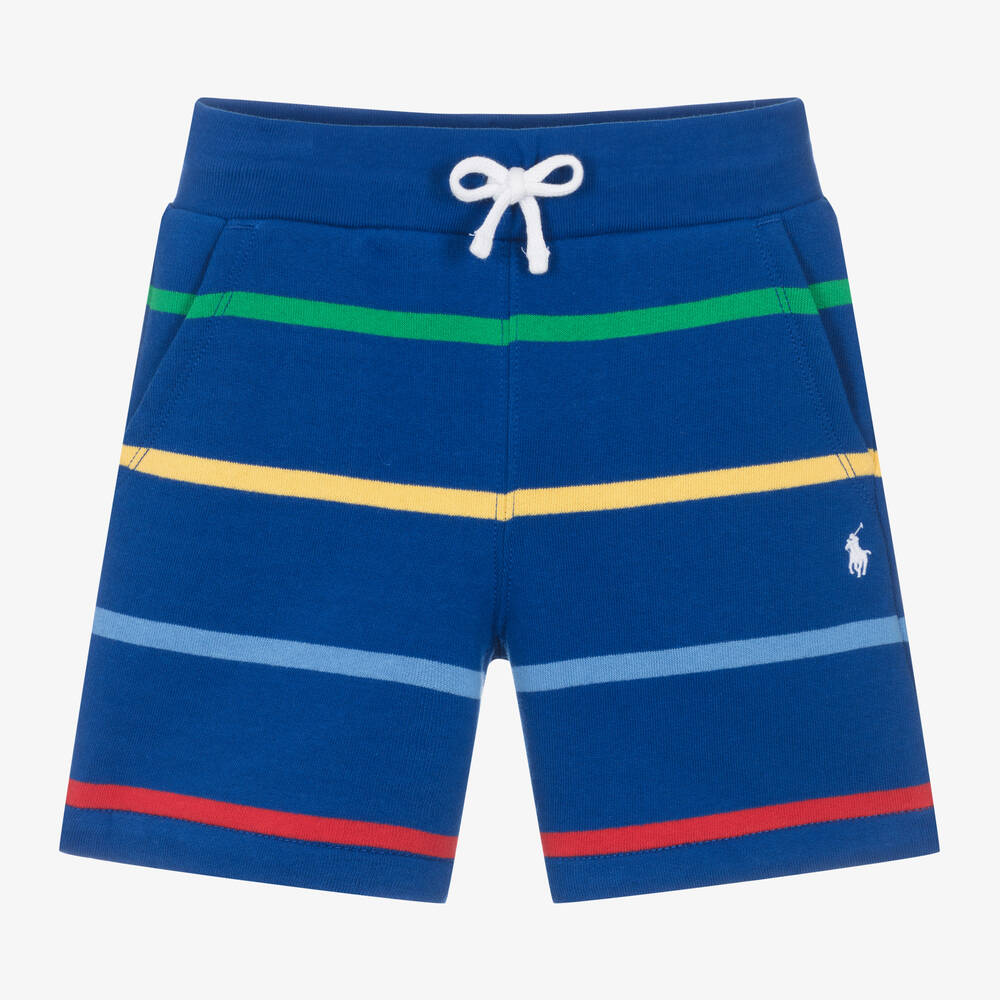 Ralph Lauren - Boys Blue Striped Cotton Shorts | Childrensalon