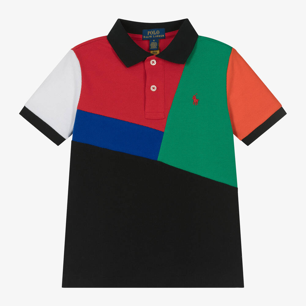 Ralph Lauren - Boys Colourblock Cotton Polo Shirt | Childrensalon