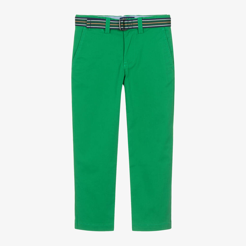 Ralph Lauren - Зеленые брюки чинос из хлопкового твила | Childrensalon