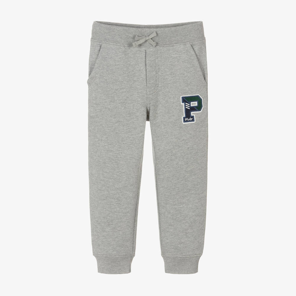 Ralph Lauren - Boys Grey Corduroy Logo Cotton Joggers | Childrensalon