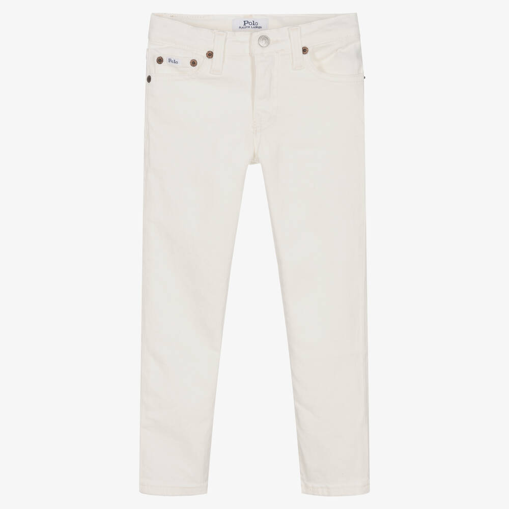 Ralph Lauren Babies' Boys Ivory Slim Stretch Denim Jeans