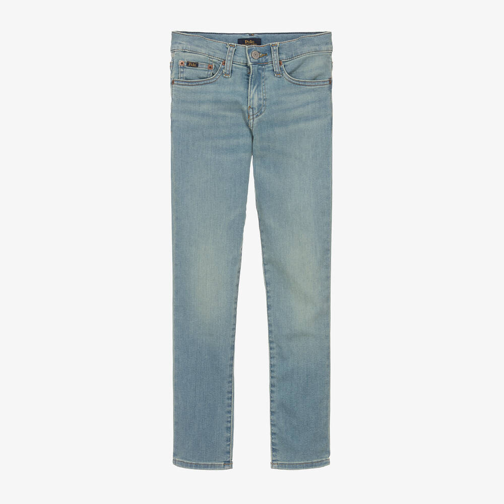 Ralph Lauren - Boys Light Blue Stone Wash Denim Jeans | Childrensalon