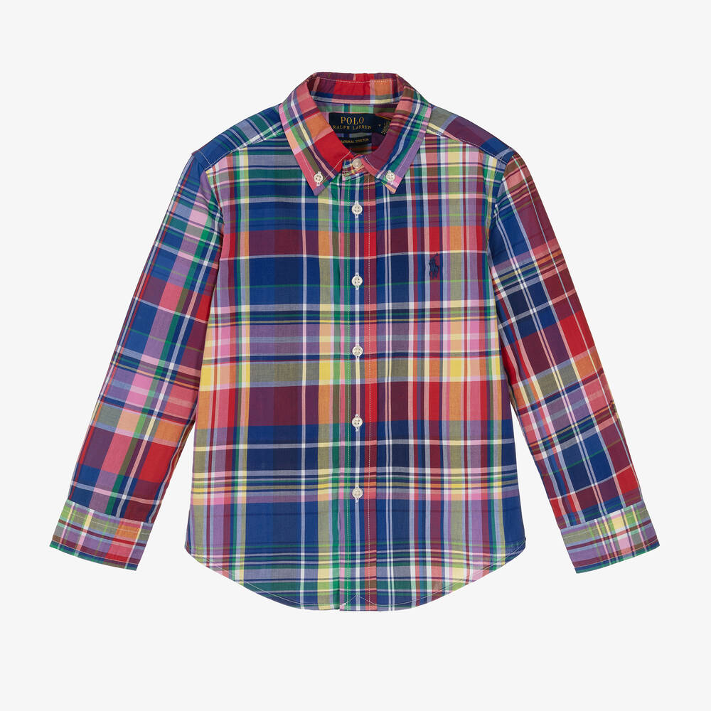 Ralph Lauren - Boys Multicolour Check Cotton Shirt | Childrensalon