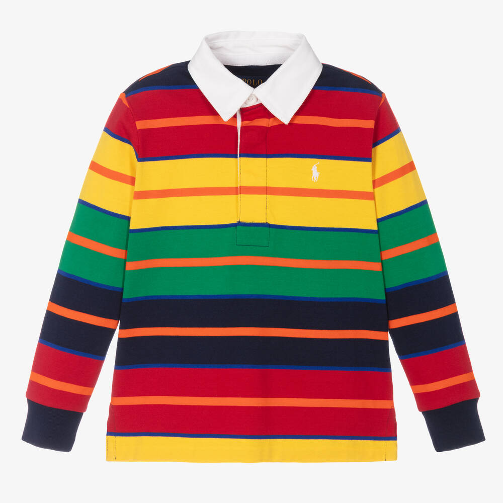 Ralph Lauren - Boys Multicolour Stripe Polo Shirt | Childrensalon