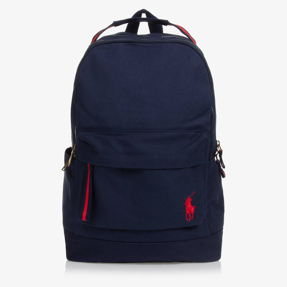 Ralph Lauren - Boys Navy Blue Canvas Backpack (47cm) | Childrensalon