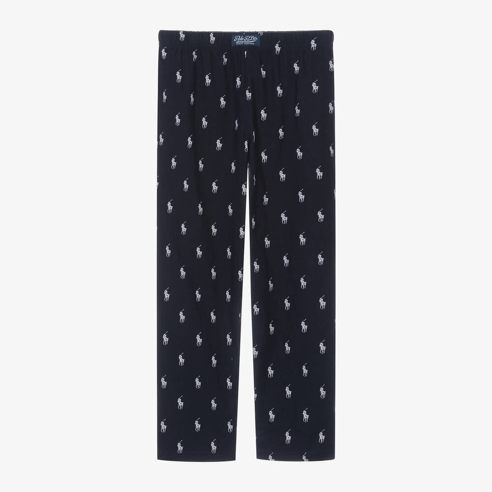 Ralph Lauren - Boys Navy Blue Cotton Pyjama Trousers | Childrensalon