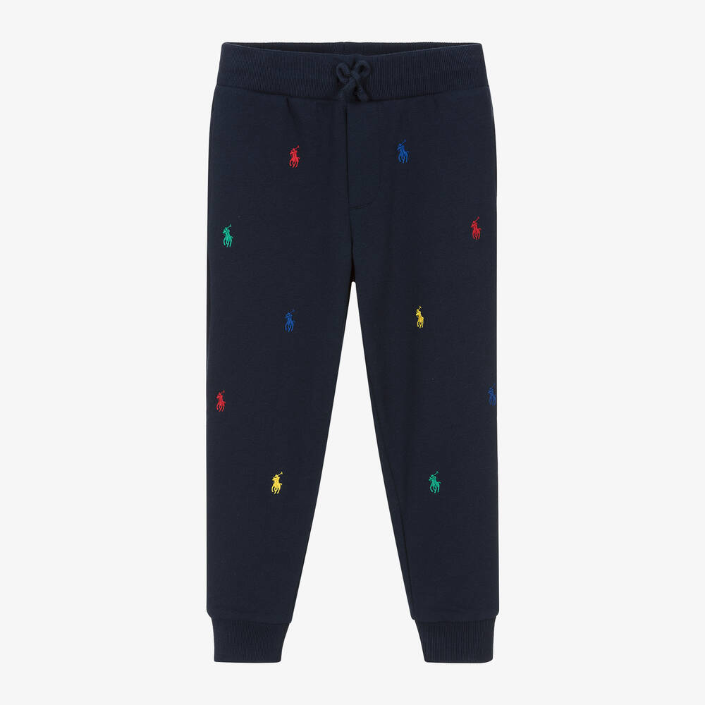 Ralph Lauren - Boys Navy Blue Pony Joggers | Childrensalon