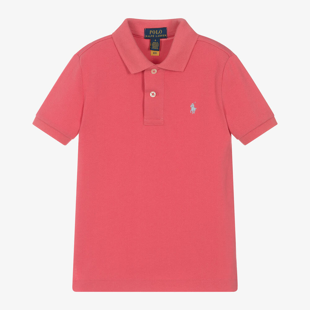 Ralph Lauren Babies' Boys Red Cotton Piqué Polo Shirt