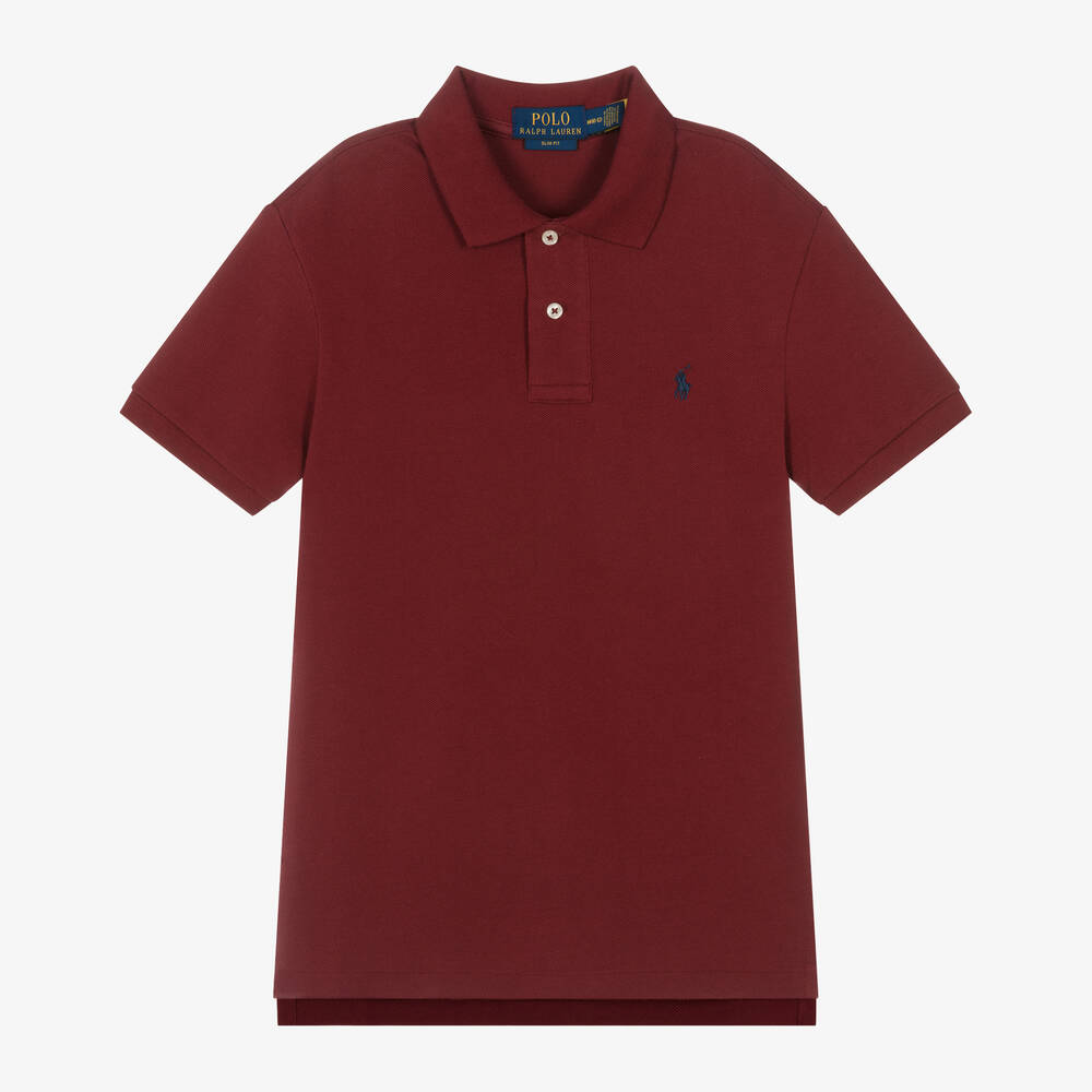 Ralph Lauren - Boys Red Cotton Polo Shirt | Childrensalon