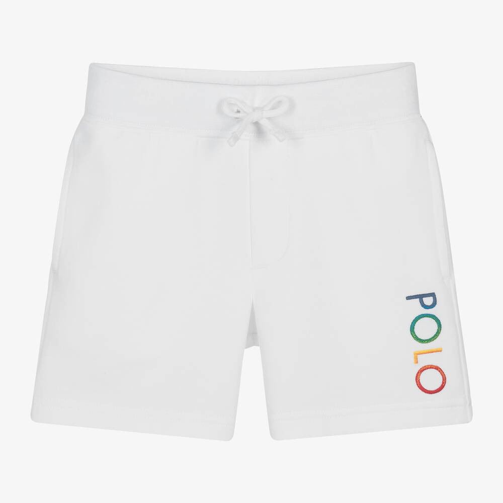 Ralph Lauren - Boys White Cotton Jersey Shorts | Childrensalon