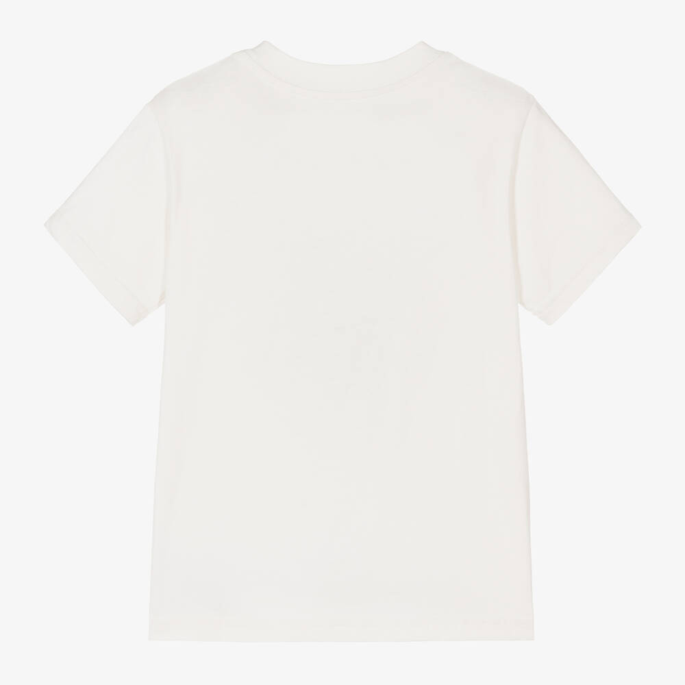 Ralph Lauren - Boys White Cotton Palm Tree T-Shirt | Childrensalon