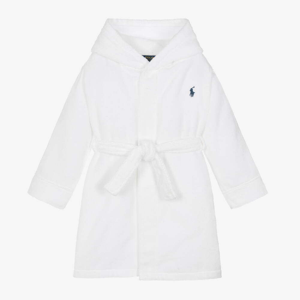 Ralph Lauren - Boys White Cotton Towelling Robe | Childrensalon