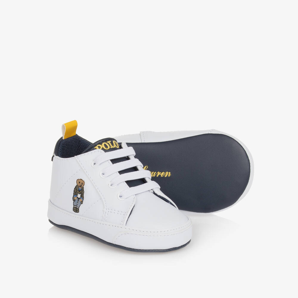 Ralph Lauren - حذاء رياضي لون أبيض لمرحلة قبل المشي | Childrensalon