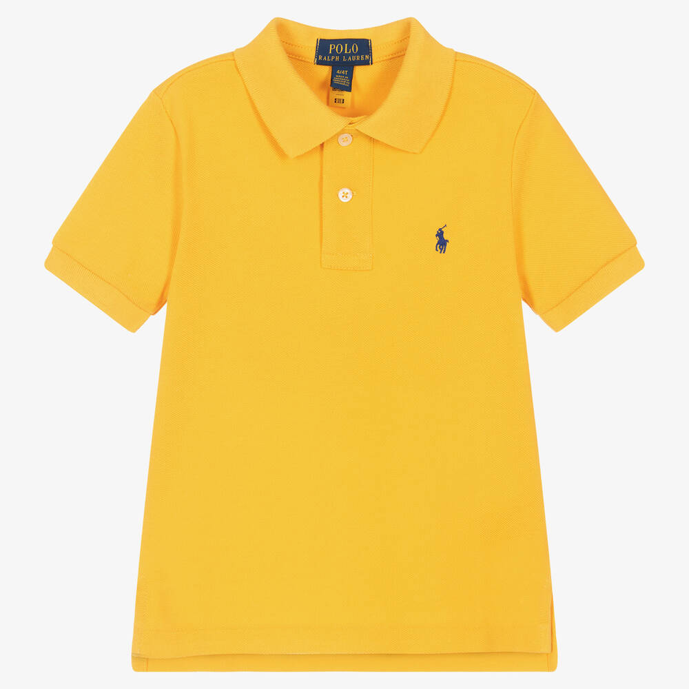Ralph Lauren - Polo jaune en coton Garçon | Childrensalon