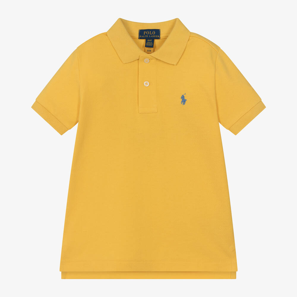 Ralph Lauren - Boys Yellow Cotton Polo Shirt | Childrensalon