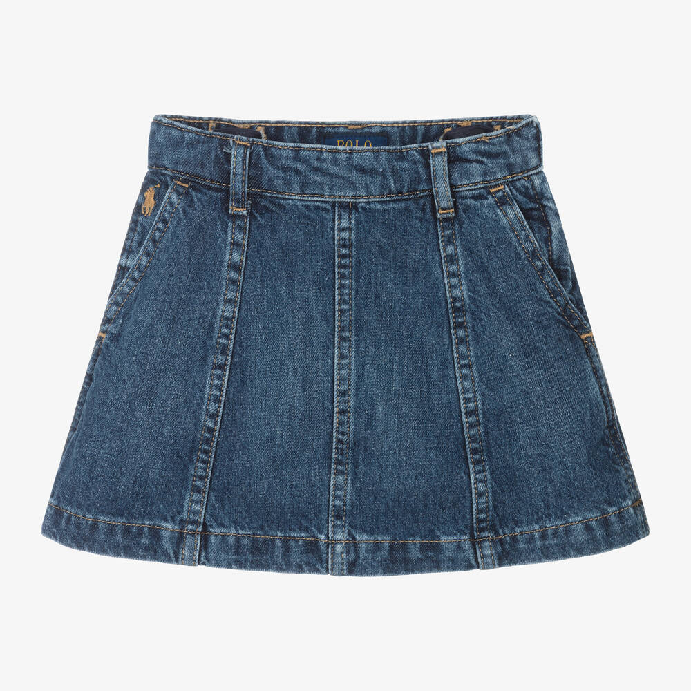Ralph Lauren - Girls Blue Denim Skirt | Childrensalon