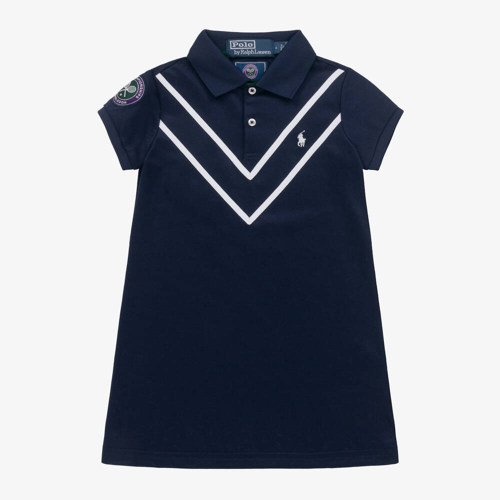 Ralph Lauren - Robe polo bleue Wimbledon fille | Childrensalon