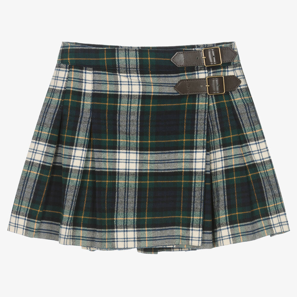 Ralph Lauren Kids' Girls Green Tartan Check Skirt