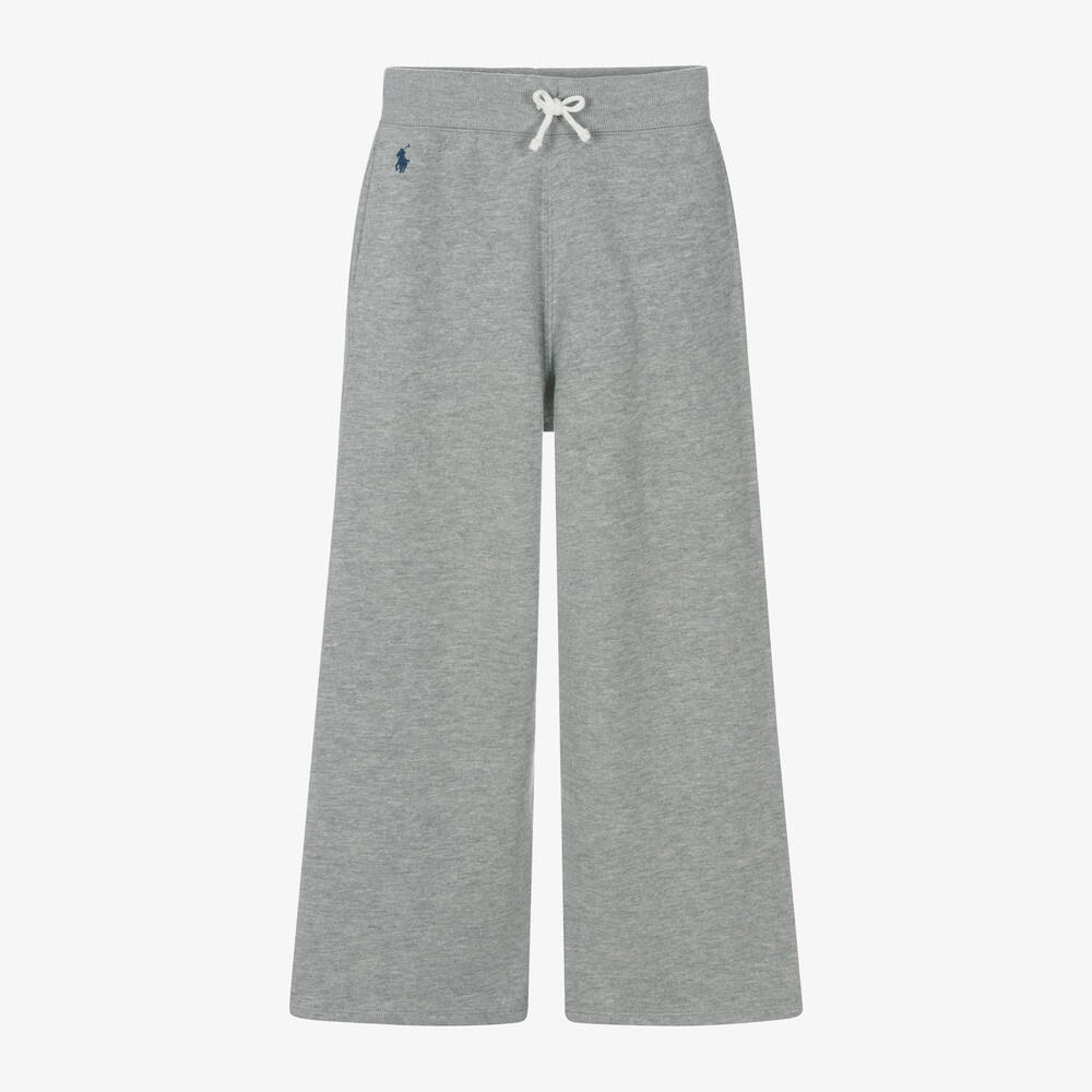 Ralph Lauren - Girls Grey Wide Leg Joggers | Childrensalon