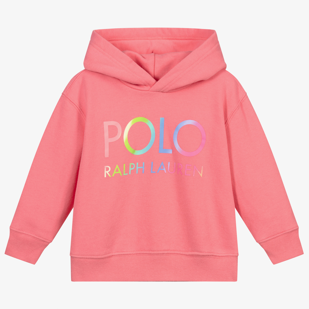 Polo Ralph Lauren Babies' Girls Pink Cotton Logo Hoodie