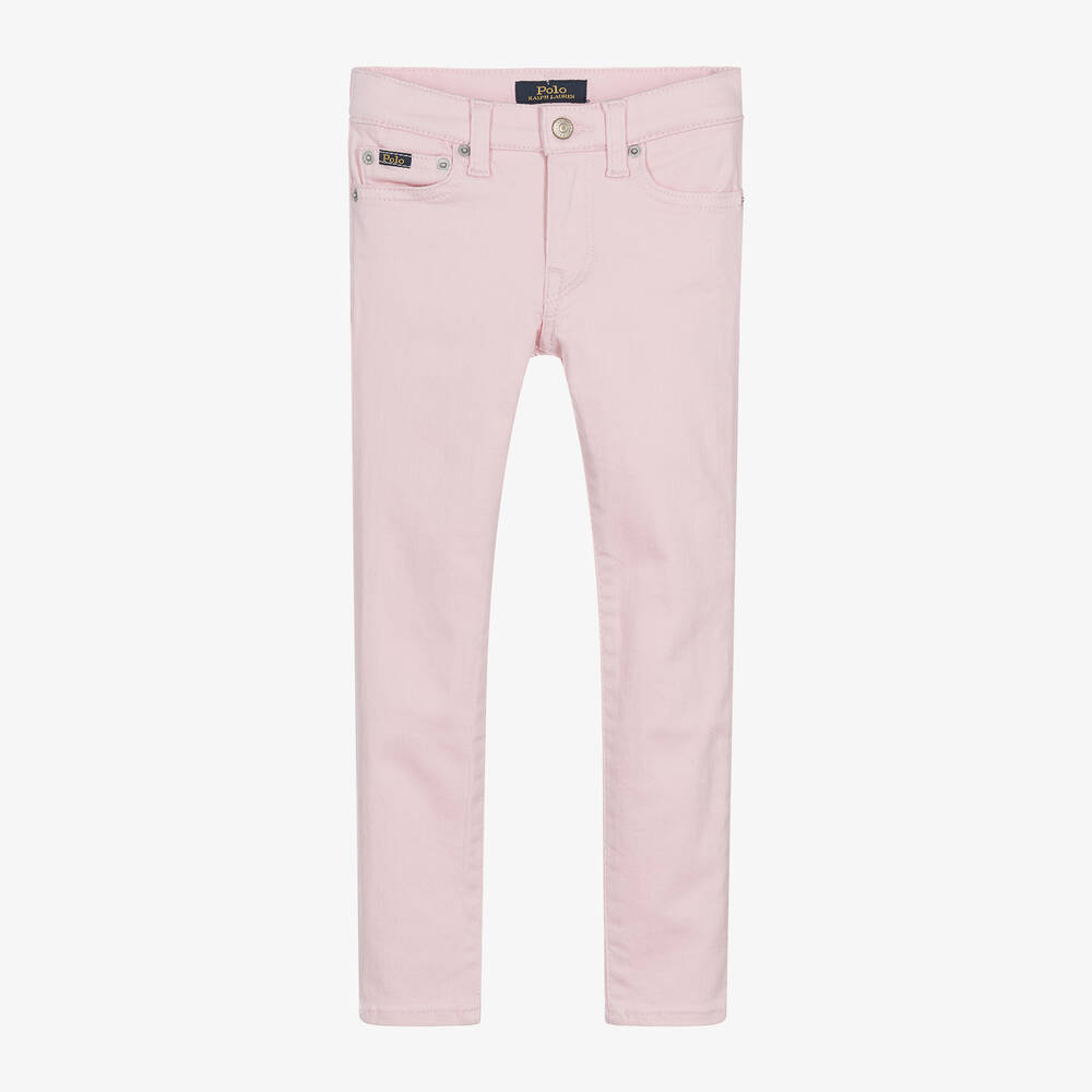 Ralph Lauren - Girls Pink Denim The Legging Jeans | Childrensalon