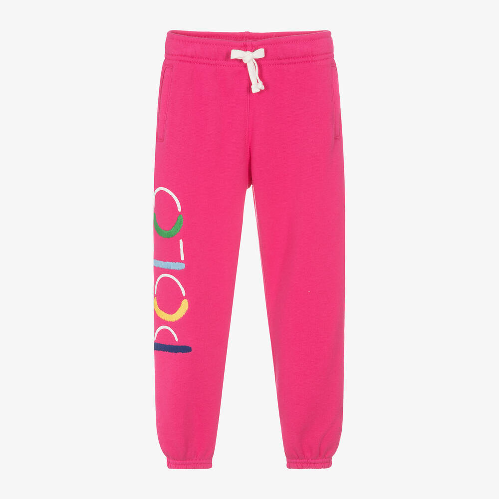 Ralph Lauren - Girls Pink Jersey Joggers | Childrensalon
