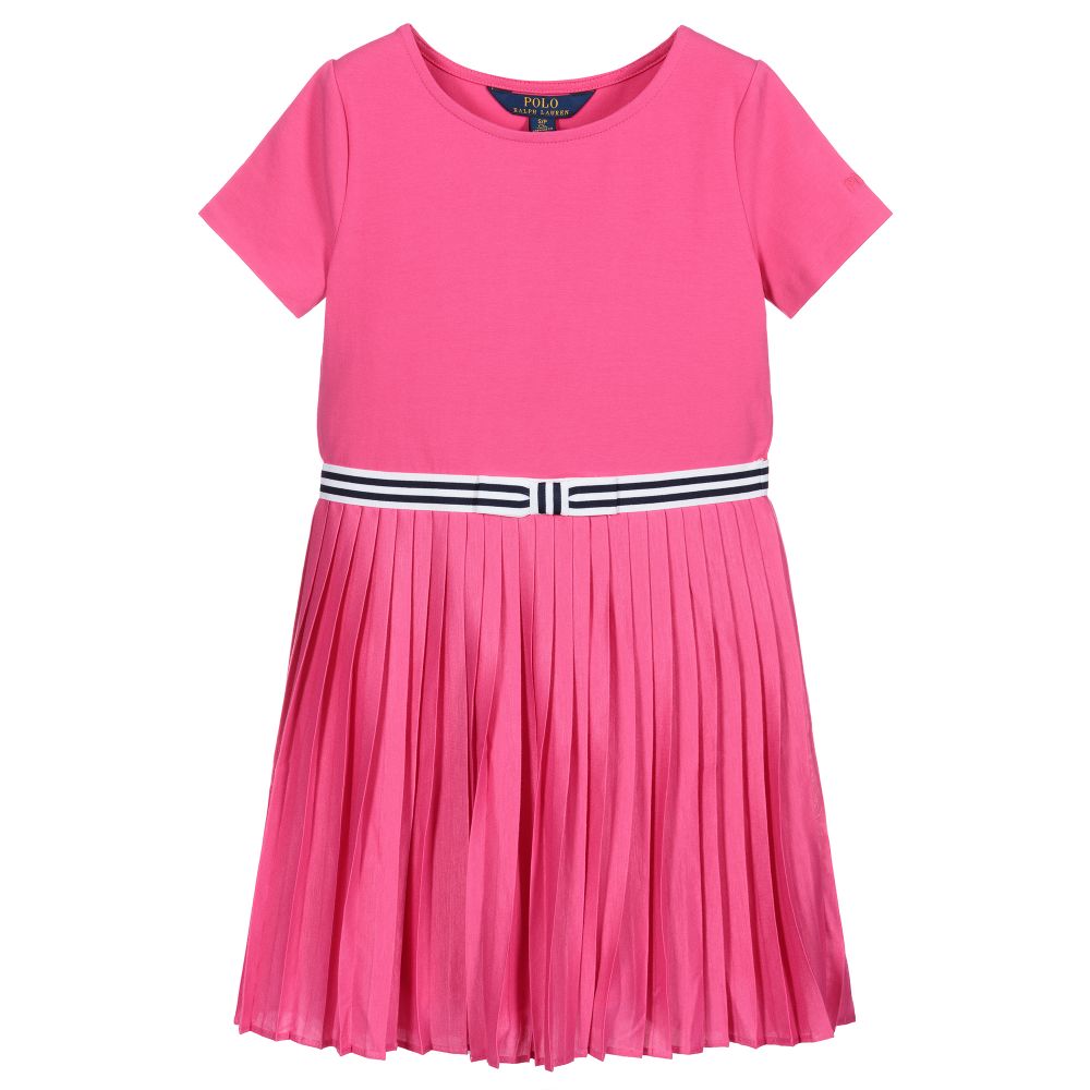 Polo Ralph Lauren Babies' Girls Pink Pleated Dress