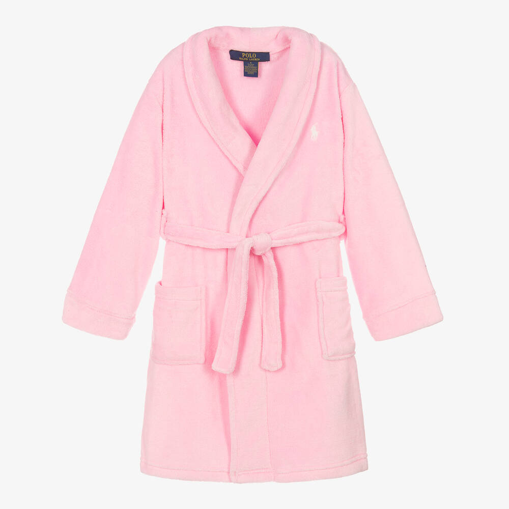 Polo Ralph Lauren - Розовый велюровый халат для девочек | Childrensalon