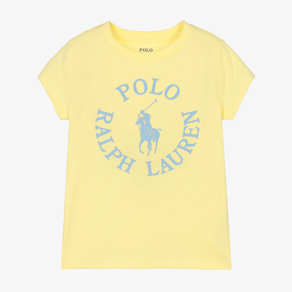 Ralph Lauren - تيشيرت قطن لون أصفر للبنات | Childrensalon