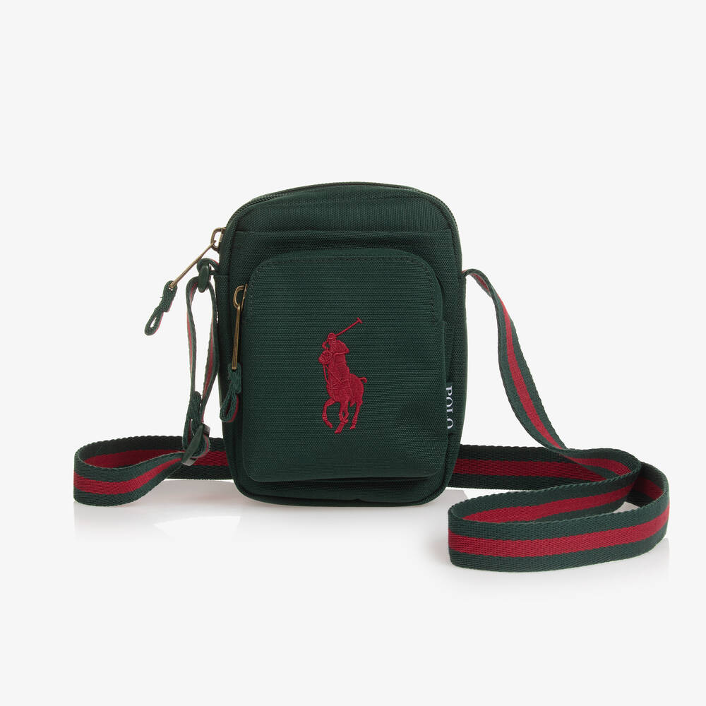 Ralph Lauren - حقيبة مسنجر لون أخضر (19 سم) | Childrensalon