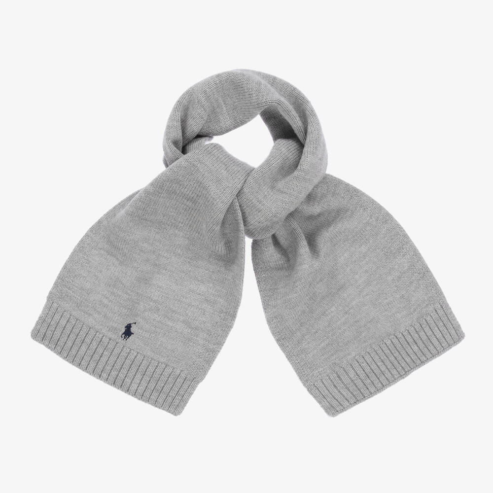 Ralph Lauren - Серый шерстяной шарф | Childrensalon