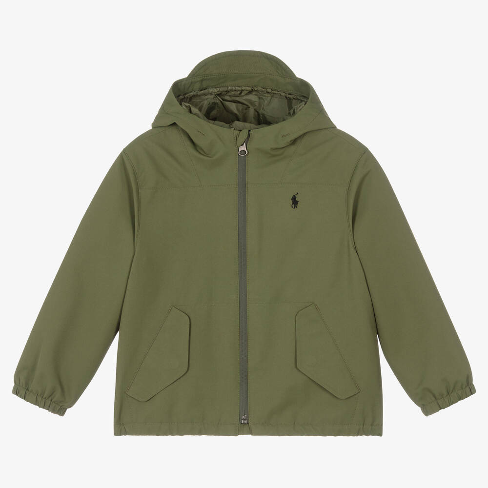 Ralph Lauren - Khaki Green P-Layer 1 Hooded Jacket | Childrensalon
