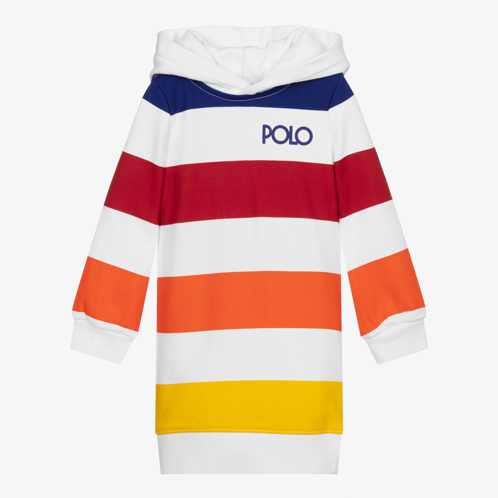 Polo Ralph Lauren Babies' Girls Multicolor Stripe Hooded Dress