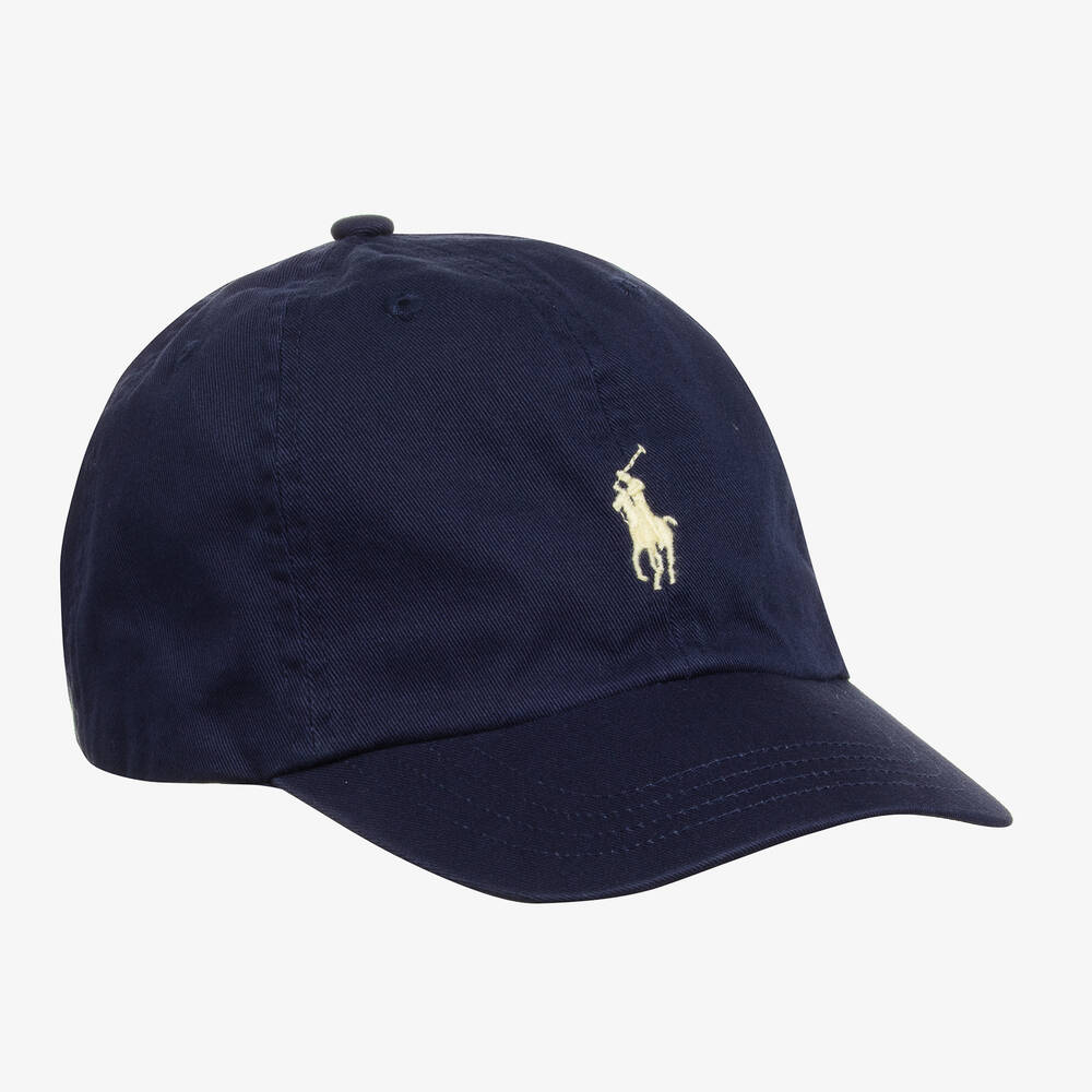 Ralph Lauren - Navy Blue Cotton Pony Logo Cap | Childrensalon