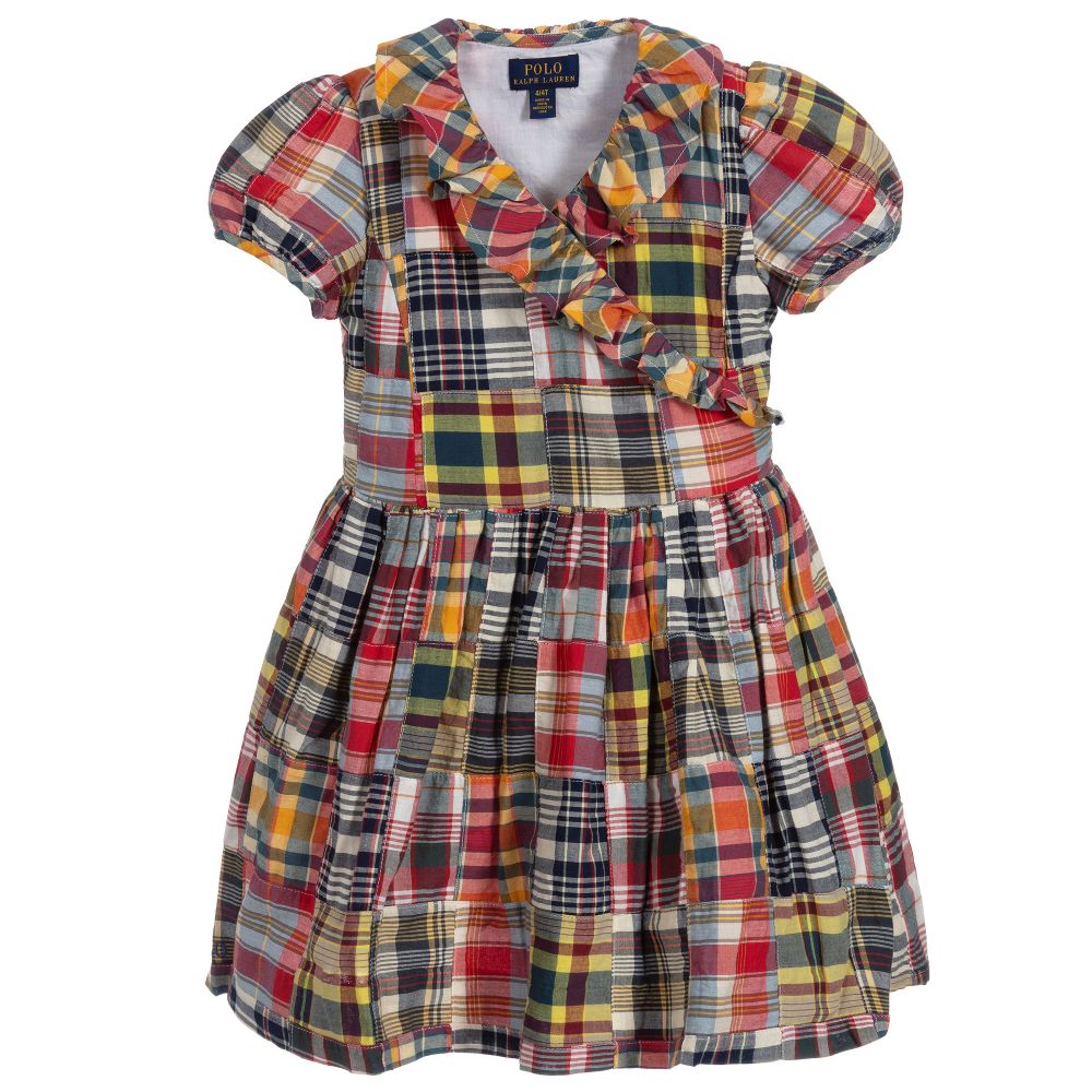 Polo Ralph Lauren Babies' Girls Red Check Cotton Dress In Multi