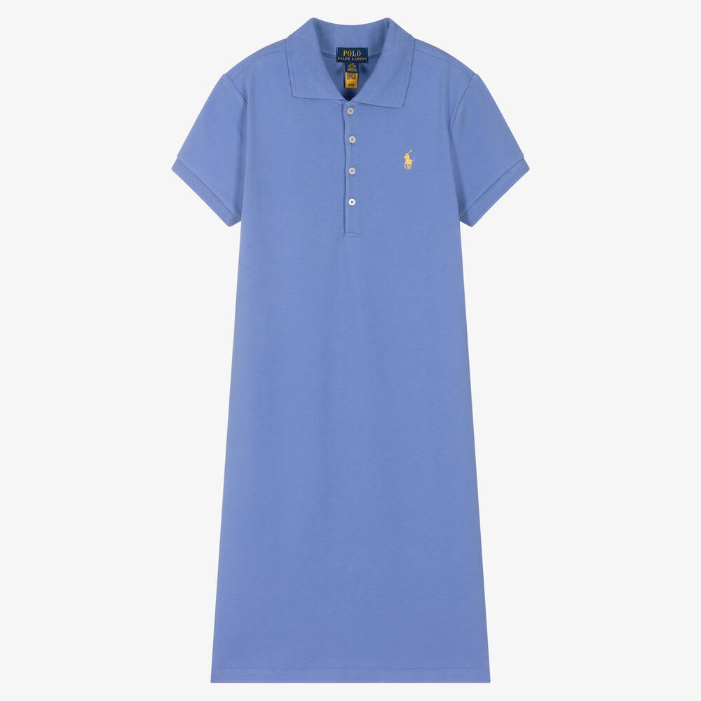Polo Ralph Lauren Girls Teen Blue Polo Shirt Dress
