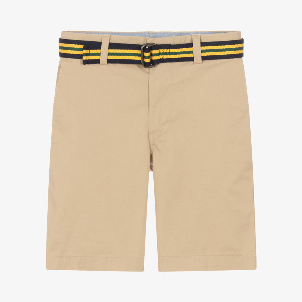 Ralph Lauren -  Teen Boys Beige Cotton Chino Shorts | Childrensalon