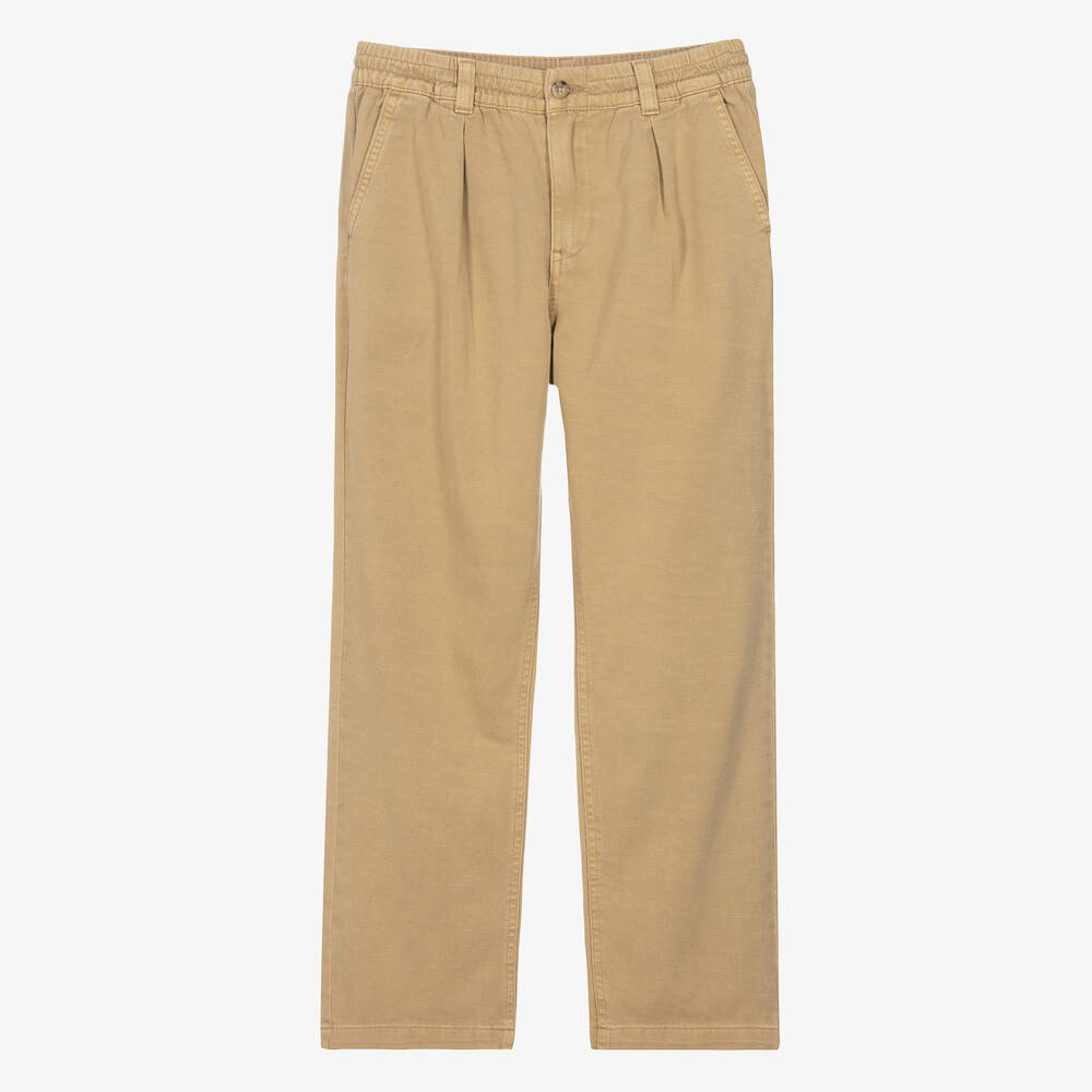 Shop Ralph Lauren Teen Boys Beige Cotton Trousers