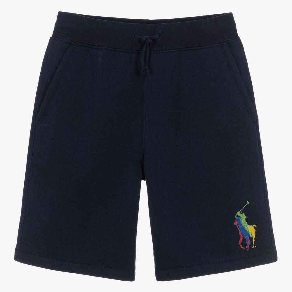 Ralph Lauren - Teen Boys Blue Cotton Jersey Shorts | Childrensalon