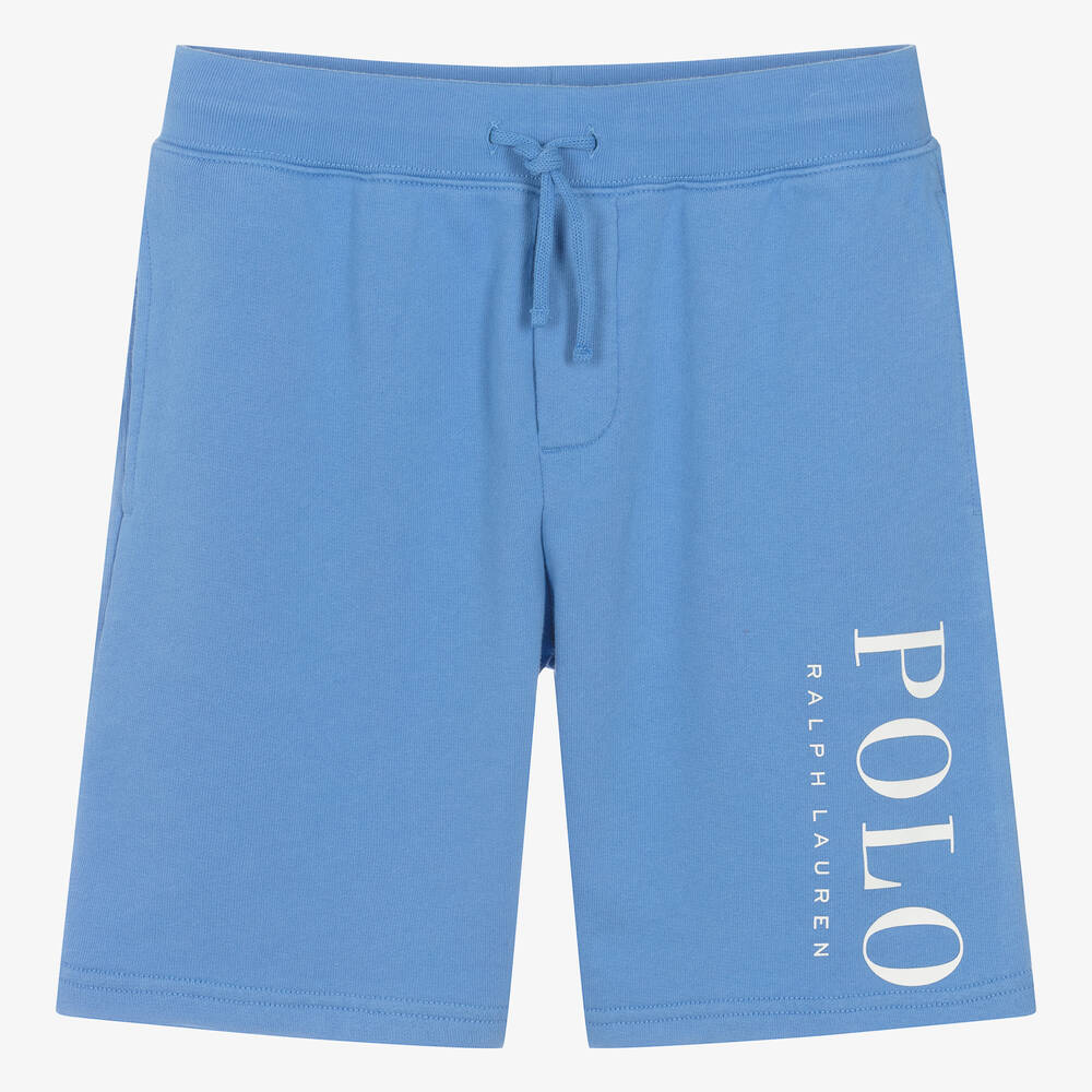 Ralph Lauren - Teen Boys Blue Cotton Jersey Shorts | Childrensalon