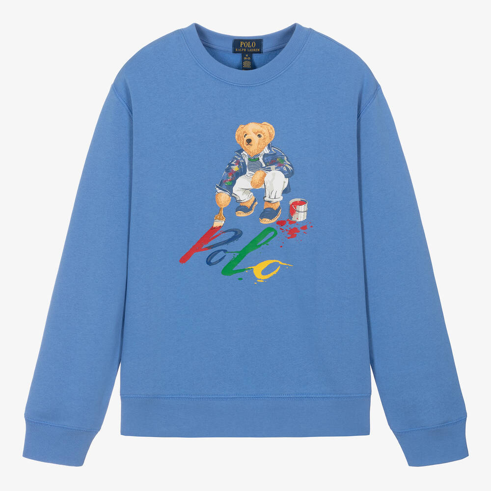 Ralph Lauren - Голубой хлопковый свитшот с медвежонком | Childrensalon