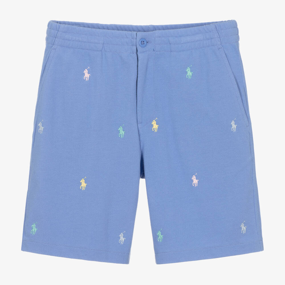 Ralph Lauren - Teen Boys Blue Cotton Shorts | Childrensalon