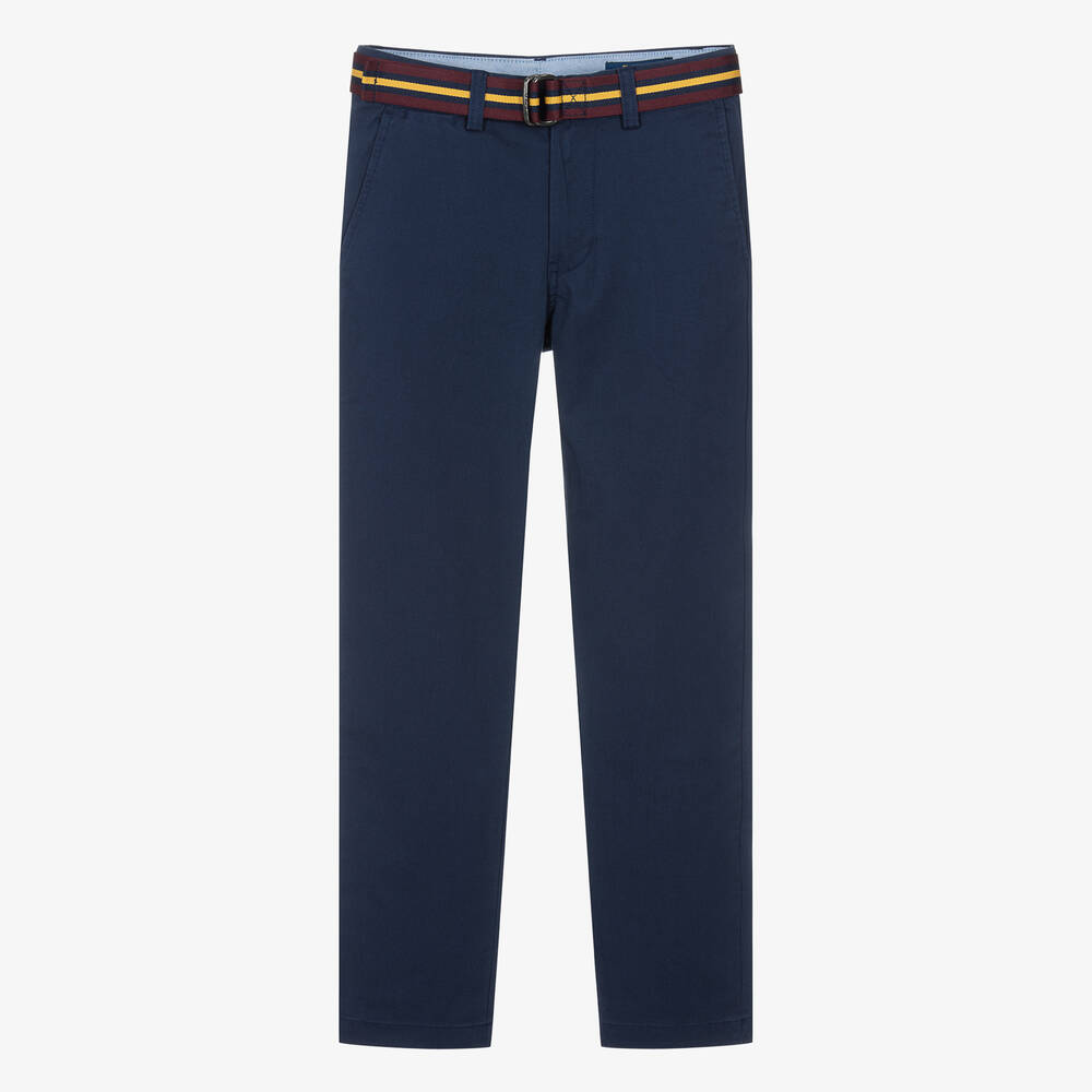 Ralph Lauren - Pantalon chino bleu en sergé de coton | Childrensalon