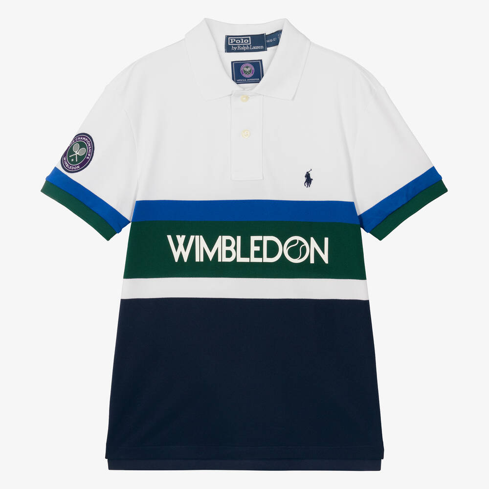 Ralph Lauren - Синяя рубашка-поло Wimbledon для мальчиков-подростков  | Childrensalon