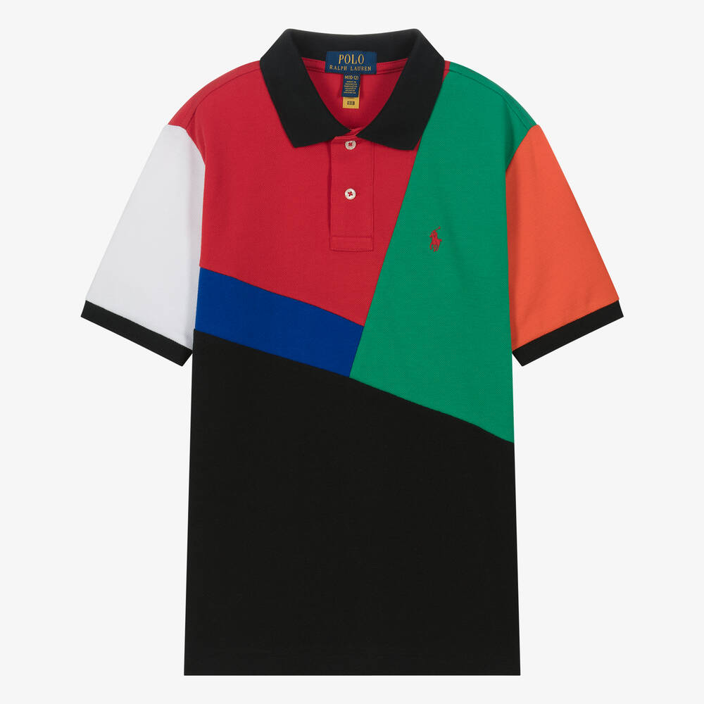 Ralph Lauren - Teen Boys Colourblock Cotton Polo Shirt | Childrensalon