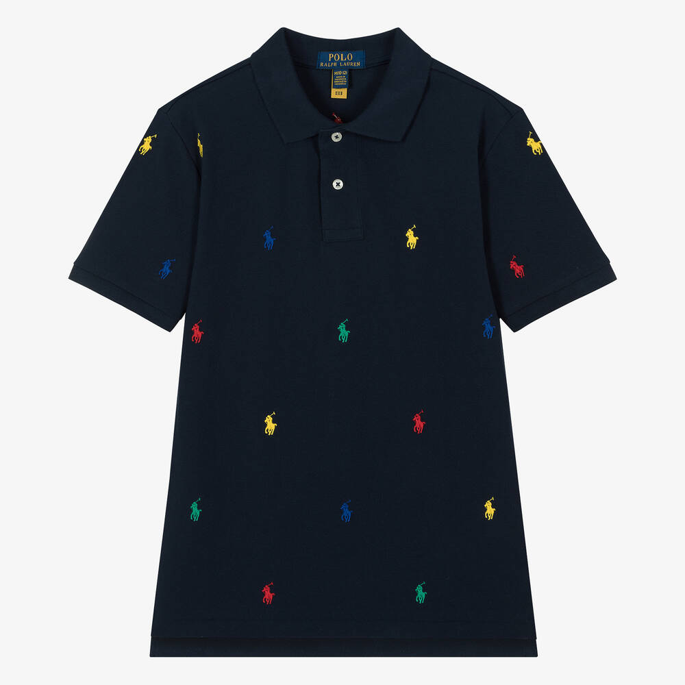 Ralph Lauren - Синяя рубашка поло для мальчиков-подростков | Childrensalon
