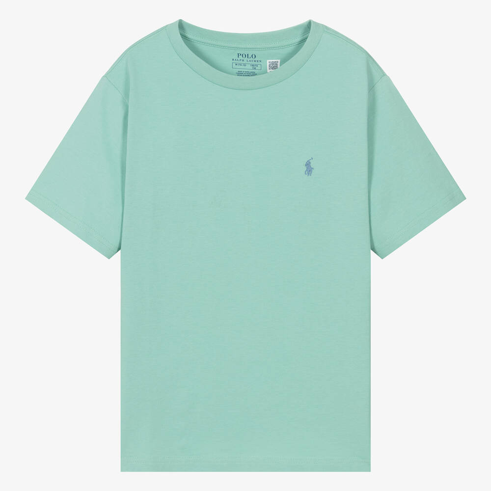 Ralph Lauren - Teen Boys Green Cotton Pony Logo T-Shirt | Childrensalon