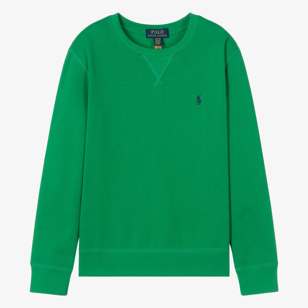 Ralph Lauren - Sweat-shirt vert en coton ado | Childrensalon