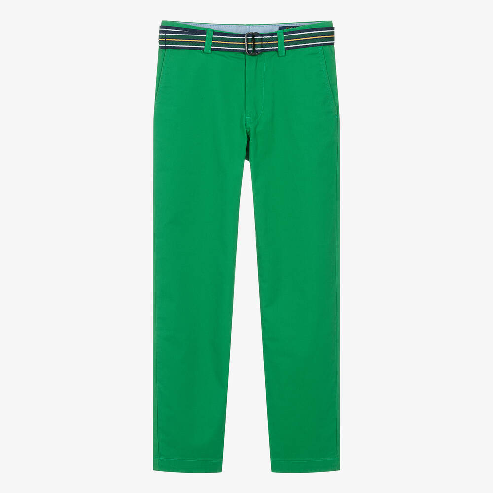 Ralph Lauren - Pantalon chino vert en sergé de coton | Childrensalon